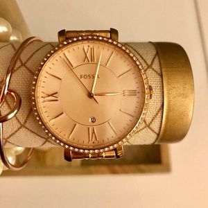 Gold Fossil Watch